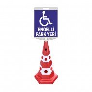 Engelli Park Dubası (Kedi Gözlü Koni + Baskılı Dikdörtgen Tabela)