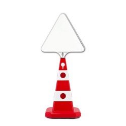 Ultra Kedi Gözlü Trafik Konisi 60 cm + Üçgen Tabela