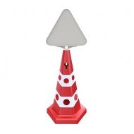 Kedi Gözlü Reklam Konisi 650 MM + Üçgen Tabela