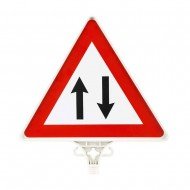 İki Yönlü Trafik Uyarı Levhası (Çift Yönlü)