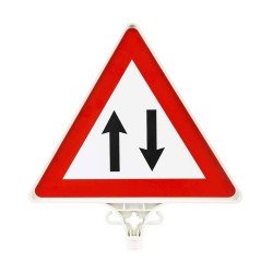 İki Yönlü Trafik Uyarı Levhası (Çift Yönlü)