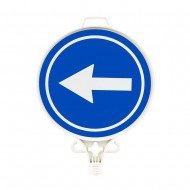 Sola Mecburi Yön Uyarı Levhası (Çift Yönlü)