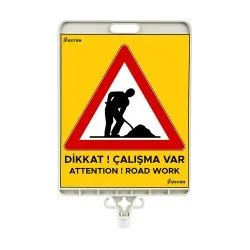 Dikdörtgen Levha Yolda Çalışma Var