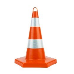 52'lik Kırılmaz Trafik Konisi Altıgen (Çift Reflektifli)