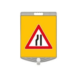 Soldan Daralan Yol Tabelası 340X400mm Ppc Uyarı Levhası