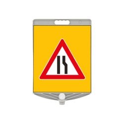 Sağdan Daralan Yol Tabelası 340X400mm Ppc Uyarı Levhası