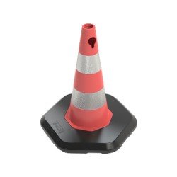 500mm Pvc Trafik Konisi- Pvc Ağırlıklı - Çift Reflektifli (Ecolight)