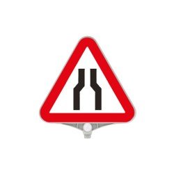 Sağdan Soldan Daralan Yol Üçgen Uyarı Levha 390mm