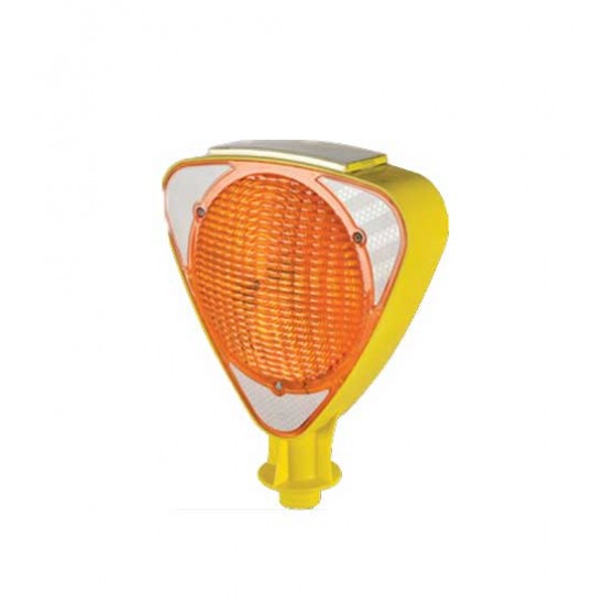 İkaz Lambaları - Solar Ledli Üçgen Flaşör Lamba (Sarı)